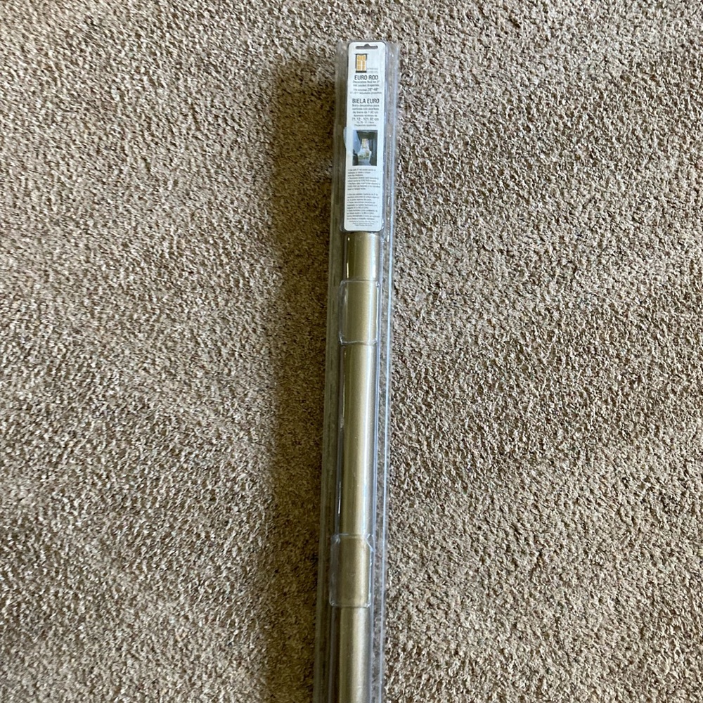 Harmony Euro Decorative Rod for 3” Rod Pocket Draperies Antique Gold 28” to 48”